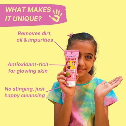 HealthBest Kids Multivitamin Face Wash - Natural, Non-Toxic 100ml, Organic Watermelon for Normal, Gentle Sensitive & Dry Skin Types | Tear, Paraben, SLS Free, Pack of 1