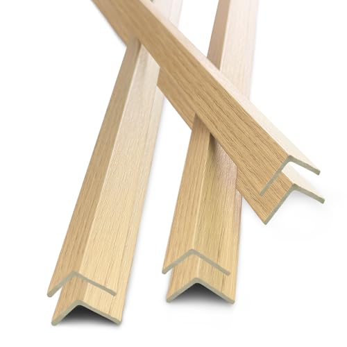 Image of 6Pcs 48 inch Wall Corner Protector,Wood Grain Wall Edge Strip Guards Trim,Oak | Pre-Cut,Avoid Scratching Scuffs,Furniture Cabinet Protection