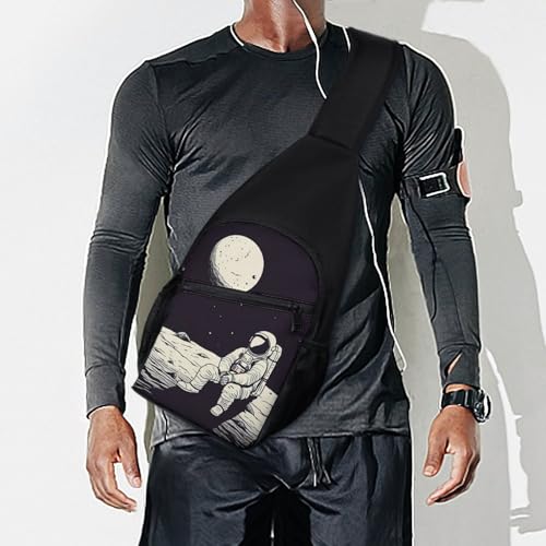 Morrales tipo bandolera Astronauta en la Luna blanco miniatura 7