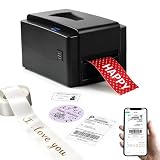 Digital Ribbon Printer, 300 DPI Thermal Label Machine for Foil Stamping, Supports 50+ Languages, Includes Holder, USB & App