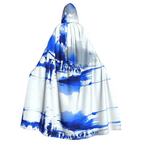 JZMTY Silent Town Halloween Adult Hooded Cloak for Cosplay Stage Theme Party Comfort Durable Polyester Cape
