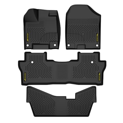 DOTCOM TPE Floor Mats Fit Honda Pilot 8 Passenger Models 2016-2022(No Elite Models) All Weather Custom Fit Protection 1st & 2nd & 3rd Row Truck Mats Cargo Liner Accessories alfombras para carro 4PCS
