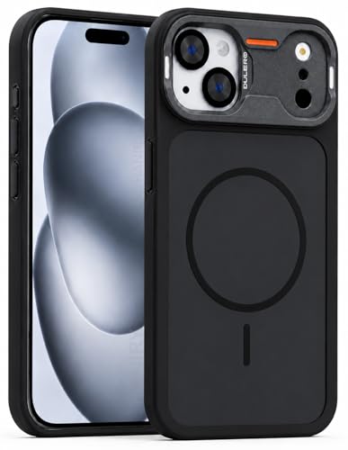 Image of Compatible for iPhone 15 Case, Matte iPhone 15 Back Cover, Shockproof Drop Protection, (Black)