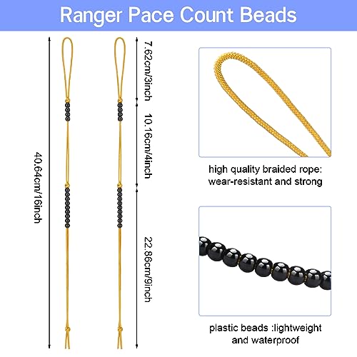 Yeaqee 8 Pcs Land Navigation Kit Includes 5 Military Map Markers Lensatic Military Compass Coordinate Scale and Protractor Pace Beads Counter for Camping, Mountaineering, Climbing, Adventure - Image 4