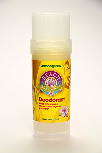 Lemongrass Certified Organic Deodorant - Aluminum, Talc, and Paraben Free. Made and sold by Beach Organics. 2.5 oz.