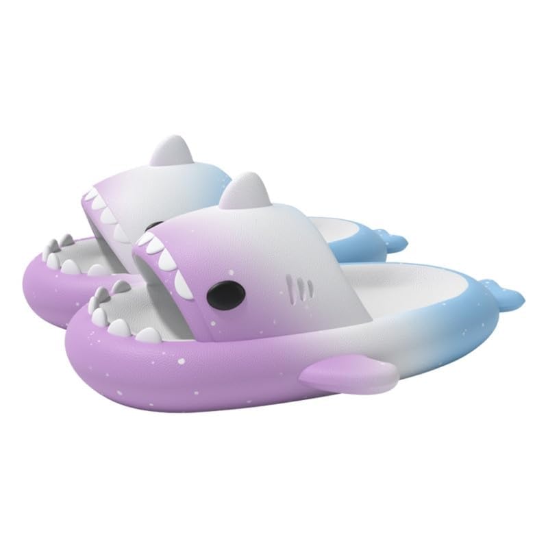 Image of allgala Shark Slides for Women Men and Big Kids Novelty Soft Slippers Open Toe Shark Sandals Cushioned Slides Beach Pool Shower Cruise Slippers with Comfy Cushioned Thick Sole