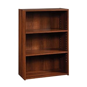 Sauder Beginnings 3-Shelf Bookcase, Bookshelf with Adjustable Storage Shelves, in Brook Cherry finish