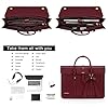 MOSISO Laptop Bag for Women, 15-15.6 inch PU Leather Laptop Shoulder Bag Convertible Backpack, 16 inch Messenger Bag Casual Handbag Work Briefcase Travel Computer Bag with Bowknot, Wine Red #1