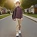 QBK Boys Turtleneck Long Sleeve Thermal Turtle Neck Sweater for Kids 4T-16 Years Soft Warm Under Shirts (Brown, 12Years)