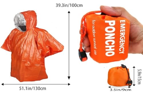 Galaxy Thermal Mylar Emergency Ponchos Raincoat Blanket Reversible Survival Gear for Sport Outdoor Camping Hiking Traveling with Whistle2