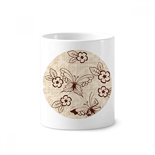 Cadeau mug papillon fleurs en céramique blanche au style vintage rétro unique