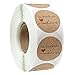 Uooker - 500 adesivi realizzati a mano con amore, con scritta "Thank You", in carta kraft (fatti in casa con amore)