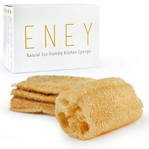 ENEY Eco-Friendly Natural Kitchen Washing Up Sponge | 100% Plant-Based Biodegradable | Four