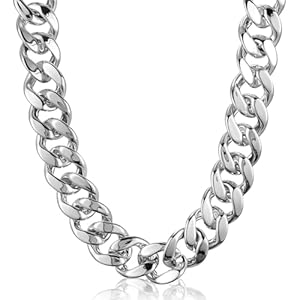 Big Chain Necklace Detachable Hip Hop Rapper Chain Plastic Chain Necklace Fake Chain Chunky Necklace 80s 90s Costume