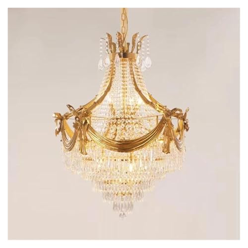 LYMSXAZOU Elegant French Empire Crystal Chandelier for Villa Foyer, Wedding Decoration, Enhances Ambiance with Timeless Design