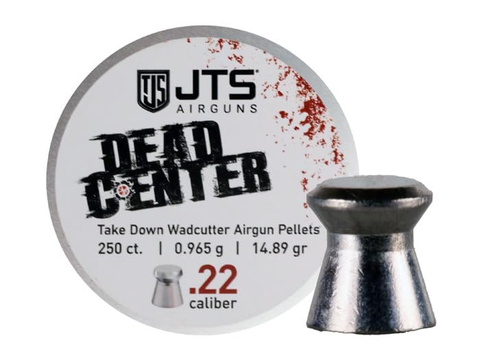 JTS Airguns Dead Center Precision .22 Cal, 14.89 Grain, Wadcutter, 250ct