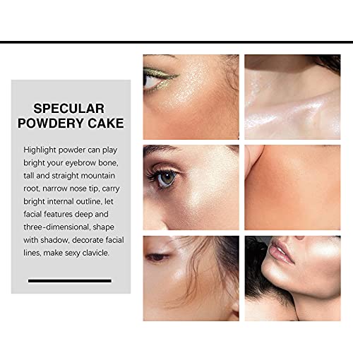 KYDA Face Highlighter Palette, Glossy Glitter Highlight Contouring Palette Natural Shiny Contour Makeup Illuminator Concealer Lasting Lightweight, by Ownest Beauty-SUN GLOW