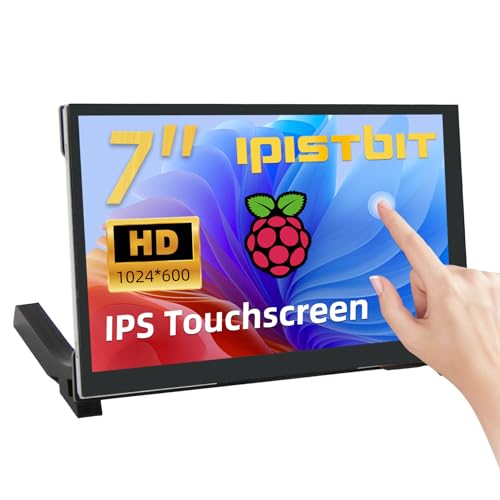 Image of 7 Inch IPS LCD Touch Screen Display 1024x600 HDMI Capacitive Mini Small Monitor for Raspberry Pi 5 /4 /3 /2 /B /B+, BB Black, Win 11 /10 /8 /7