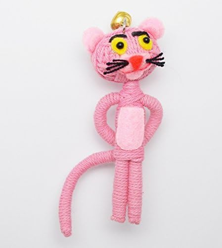 (VD005) Pink Panther Cartoon Handmade String Voodoo Doll Keychain by HartShop Voodoo Dolls