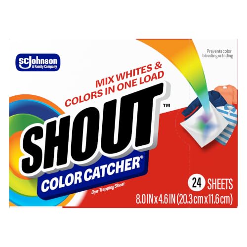 Shout Color Catcher Sheets for Laundry, Allow Mixed Washes, Prevent Color Runs and Maintain Original Clothing, 24 Count (Pack of 1)