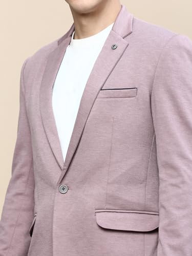 Image of SHOWOFFFF Men Solid Single Breasted Party Blazer | Notched Lapel Full Sleeves Cotton Blazer's for Mens | Slim Fit Regular Length Blazers for Men's