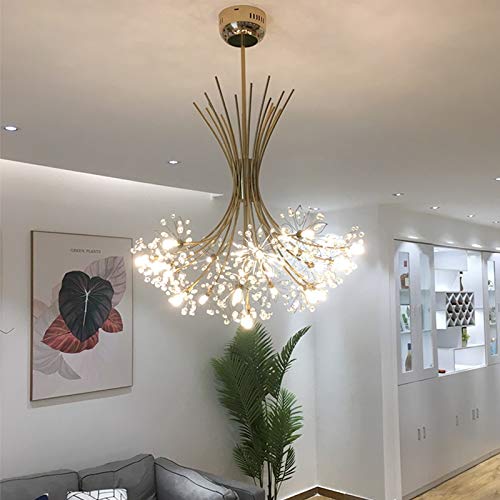Lustre en or LED luxe plafonnier design créatif pour salon élégant
