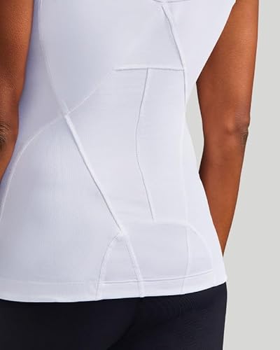 Tommie Copper Regata feminina com suporte lombar, Branco, M