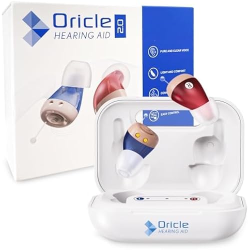 Oricle Standard 2.0 Hearing Aids for Seniors - Oricle Hearing Aids for Adults with Advanced Noise Cancellation - Easy Volume Control with Portable Charging Case