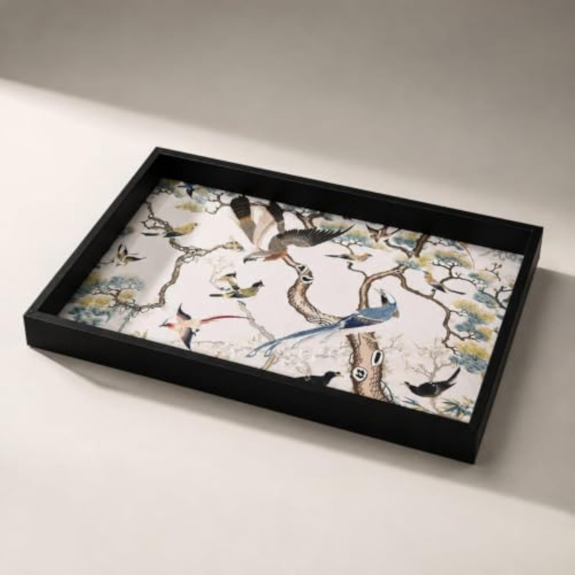 Black Finish Rectangular Decorative Storage Tray