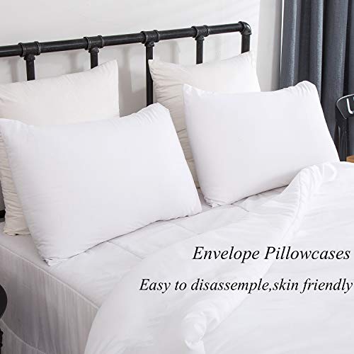 Luxlovery White Comforter Set King White Bedding Comforter Set Plain White Cotton Solid Blanket Quilts Soft Breathable White 3 Piece Bedding Set For Women Men Adults #TOP4