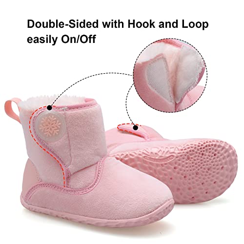 Centipede Demon Toddler Winter Boots for Girls Warm Suede Plush Lining Unisex Kids Baby Outdoor Lightweight Snow Boots Ankle Booties Shoes Slippers with Two Hook and Loop 5.5-6 Toddler2