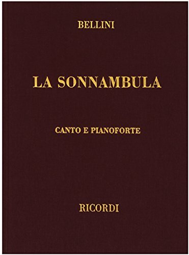Partition La Sonnambula Bellini livre de musique chant piano de 1996