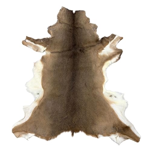 Hair On Deerskin Rug, Natural Deer Hide, 10-12 sq ft