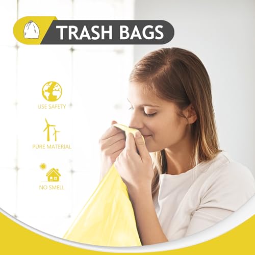 8 Gallon 80 Counts Colorful Clear Medium Trash Bags,Fit 7,8,9,10 Gal Garbage Bags by Teivio, 30 Liter Thick Bathroom Can Bin Liners,Plastic Bags for Home Office Kitchen, Multicolor
