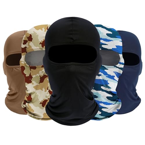 Image of ROXUN Balaclava Ski Mask, 5 Pack Neck Gaiter Motorcycle Summer Cooling Windproof Scarf for Men /Women