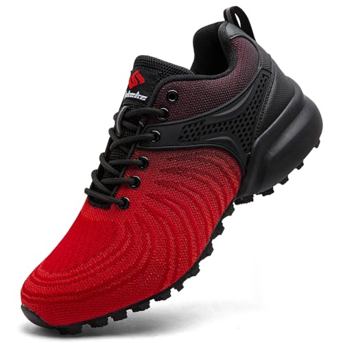 Image of Men's Trail Running Shoes Lightweight Breathable Walking Hiking Sneakers Outdoor Athletic Tennis Cross Training Shoes