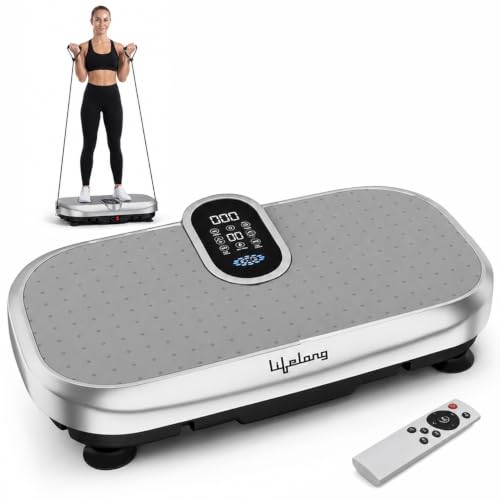 Image of Lifelong Vibration Plate Exercise Machine with Remote & Resistance Bands |Home & Gym Full Body Massager Machine for Pain Relief, Tone Muscles & Weight Loss| 9Programs, 120Speeds, 20Timers, Bluetooth