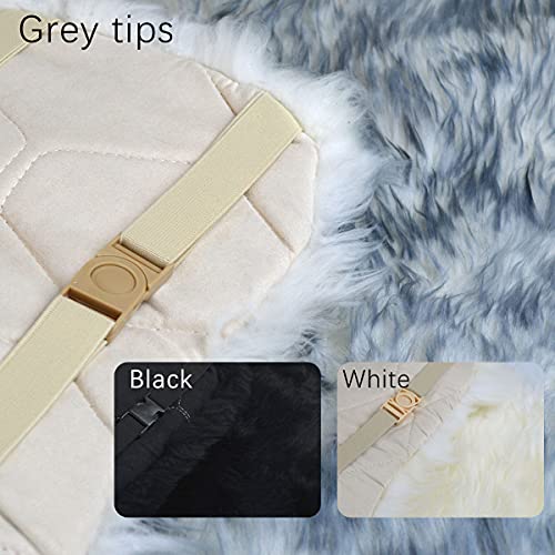 Okayda Car Seat Cover Genuine Australia Sheepskin Seat Cover Luxury Long Wool Front Seat Covers For Cars, Trucks, Suv Or Vans (Grey Tips 1 Piece) #TOP3