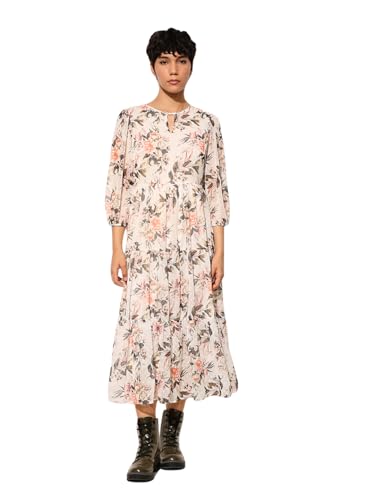 Image of ONLY Women's Floral Print Puff Sleeve Chiffon Fit & Flare Midi Dress