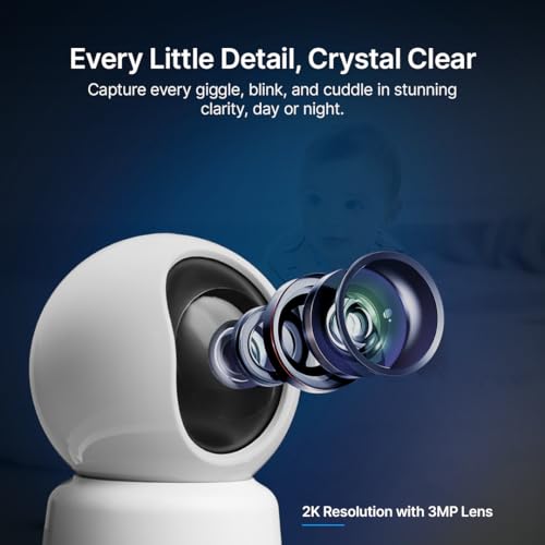 Image of Qubo Smart 360 3MP [2K] Baby Monitor Camera | Wi-Fi Indoor CCTV for Baby Room | AI Person Detection | Automatic Alarm | App Alerts | NightPulse Vision | SD & Cloud Storage | Made in India