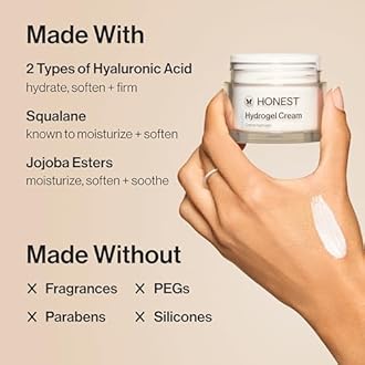 Honest Beauty Gentle Gel Everyday Face Cleanser + Moisturizing Hydrogel Cream Bundle | Vegan + Safe for Sensitve Skin | 5 fl oz, 1.7 fl oz