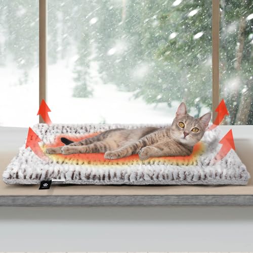 MORA PETS Self Heating Cat Bed Heated Cat Blanket Washable Warming Pet Pad Electric-Free Heat Bed Puppy Cushion Small Thermal Mat Reversible 56 x 42 cm