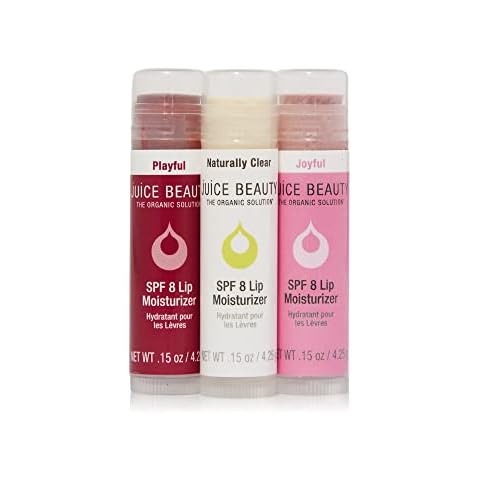 Juice Beauty SPF 8 Lip Moisturizers Trio, Natural Formula with Antioxidant-Rich Plant Oils and SPF 8 Protection, Moisturizes and Nourishes Lips, and Cruelty-Free - 4.25g each Cover