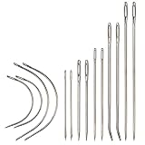 14 Pcs Leather Needles for Hand Sewing, Heavy Duty Household Hand Sewing Needles for Upholstery, Lea