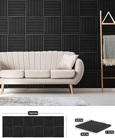 Soundsbay 36 sztuk Pianka akustyczna 30 x 30 x 2,5 cm Panele akustyczne do podcastów, studiów nagraniowych, biur