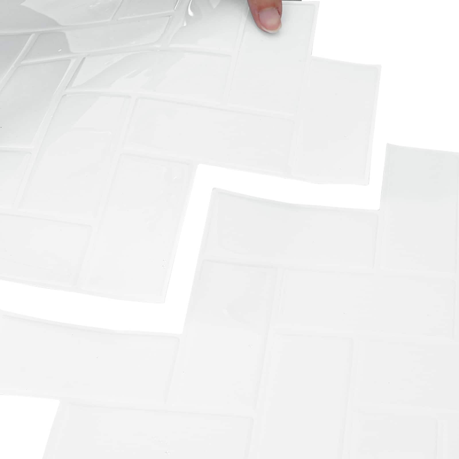 vidaXL Azulejo en espiga 20 uds. Blanco 30 x 30 cm Poliuretano y PET