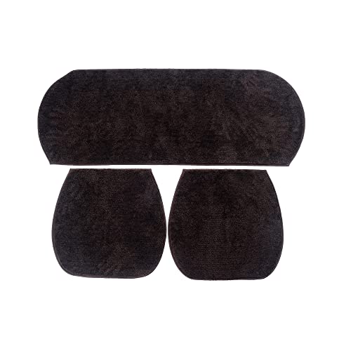 Image of Coffee Solid Washable Polyester Car Seat Cover Non-Slip Mat for All Cars and Sofa Sets (3 Pieces Set)