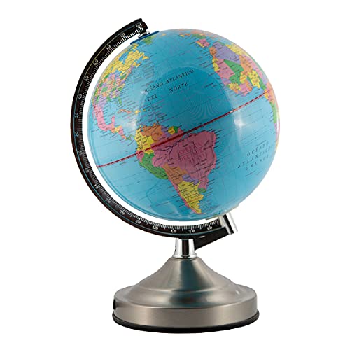 INLITE LUMIMÉXICO, Globo terráqueo, Funciona como lámpara de Mesa, Decorativo, Didáctico, Giratorio, con descripción de países en español, para recámara...