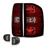 VIPMOTOZ Smoke Tinted Red Lens OE-Style Tail Light + Full-LED License Plate Lamp Housing Replacement...