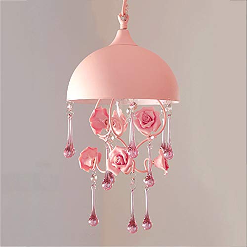 Chandelier rose céramique E14 LED résout manque luminosité chambre